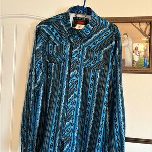 Rock & Roll  Blue and Black Patterned Shirt